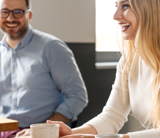 7N meeting with a man and a woman in the office